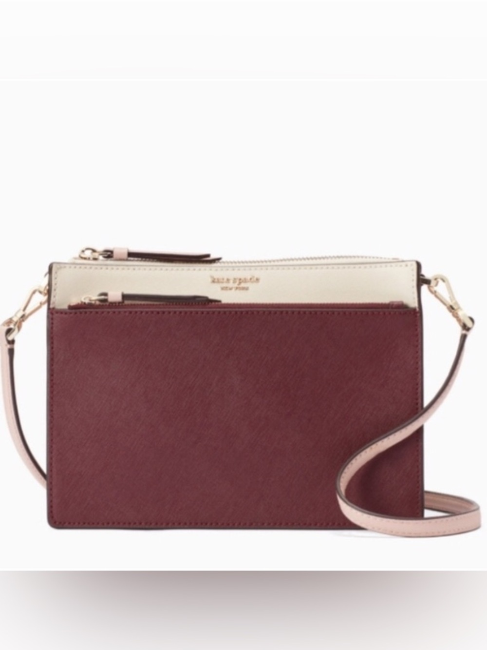 Kate Spade Pink Burgundy Cameron Crossbody Purse Bag